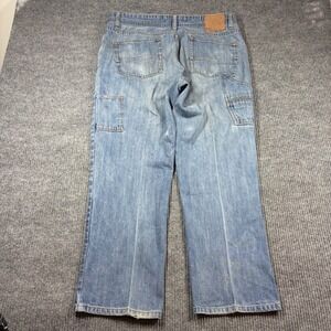 PJ Mark Mens Straight Leg Carpenter Jeans Blue Denim Size 42 Workwear Utility